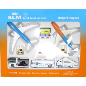Zestaw lotniskowy KLM 2szt Boeing 787 i B777, pojazdy
