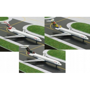ZESTAW: Boeing 727-200 British - 3 szt - 1:400 GEMINI
